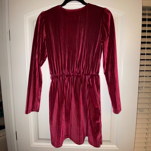 Lulu’s Velvet Wrap Dress - Picture 2 of 5